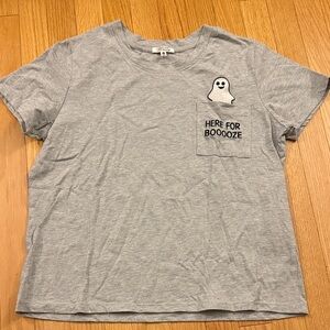 Gray Ghost Halloween Pocket Tee